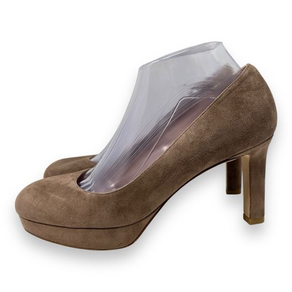 Stuart Weitzman Larsa Suede Platform Pumps in Taupe Women’s 8 EUC - Picture 1 of 12
